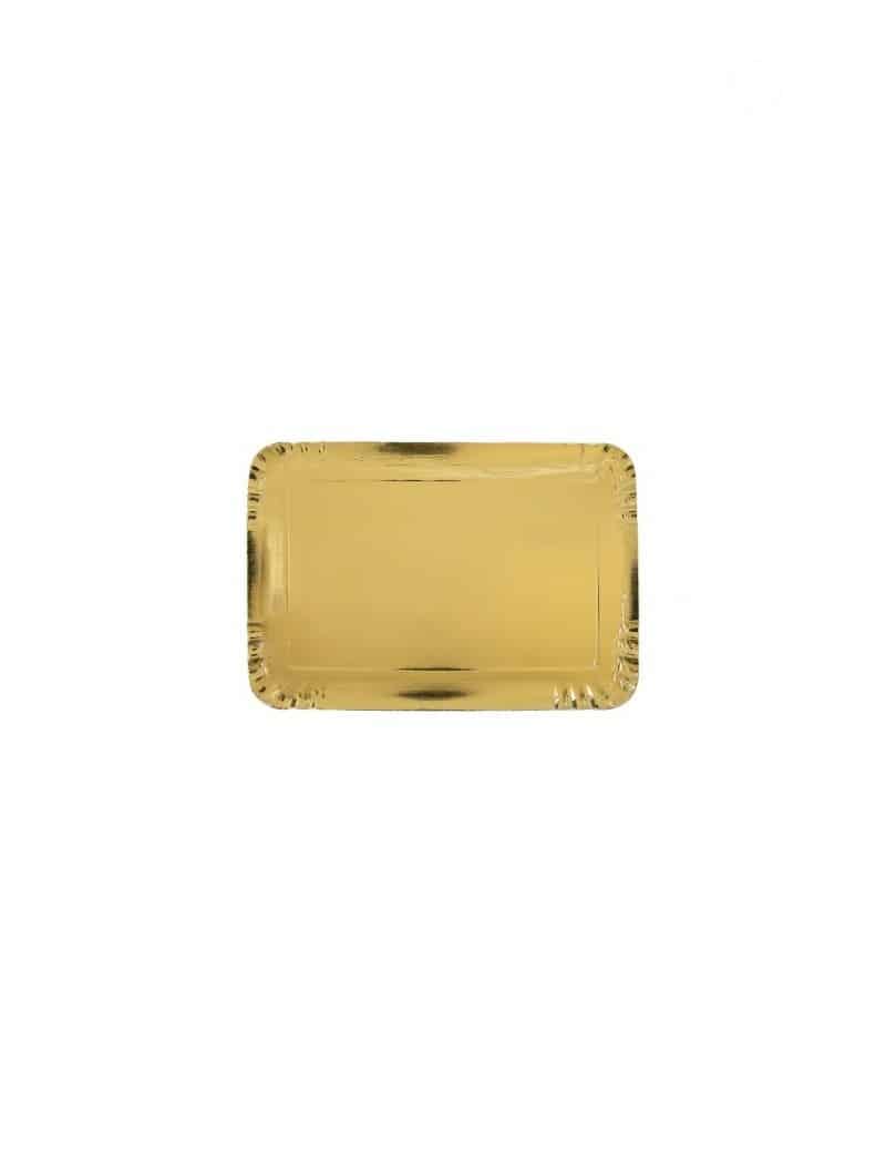 Le GRAND PACK TRAITEUR est un plateau rectangulaire de couleur or, aux bords légèrement surélevés et cannelés, parfait pour organiser votre buffet et présenter le champagne, présenté sur un fond blanc uni.